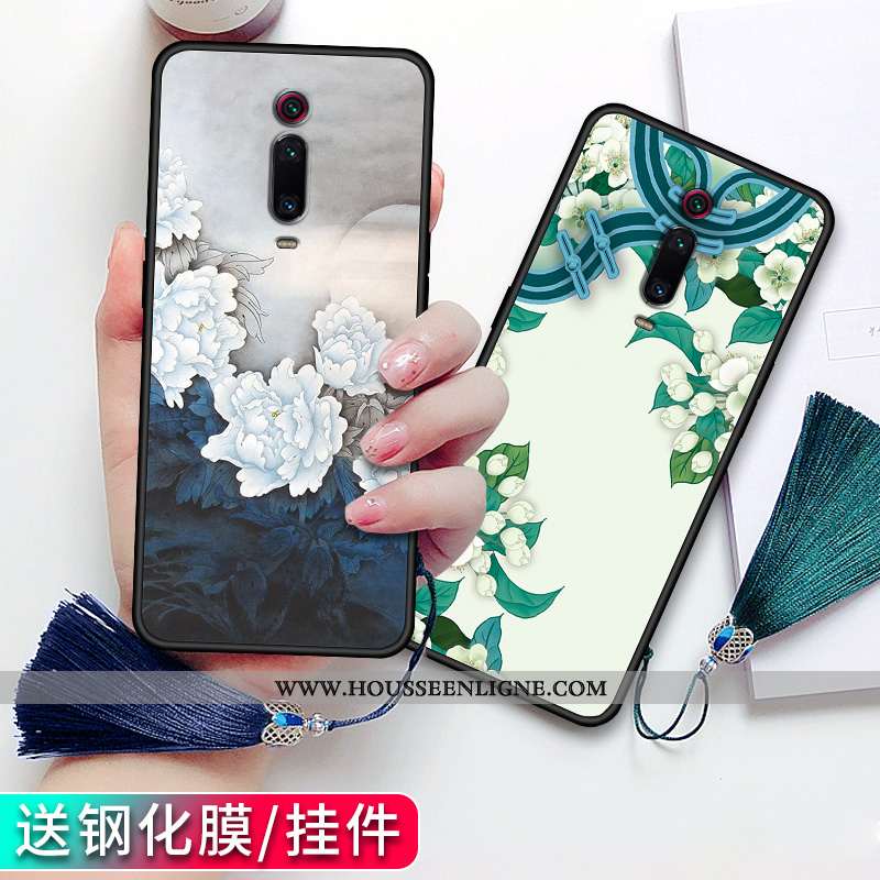 Étui Xiaomi Mi 9t Pro Délavé En Daim Personnalité Créatif Fluide Doux Vert Rouge Verte