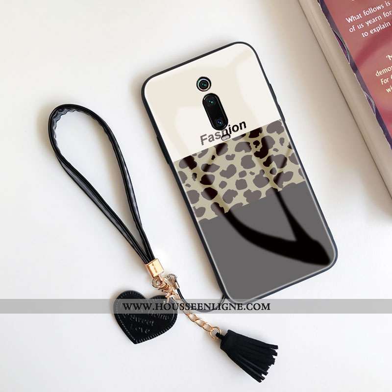 Étui Xiaomi Mi 9t Pro Fluide Doux Silicone Ornements Suspendus Petit Rouge Noir Verre
