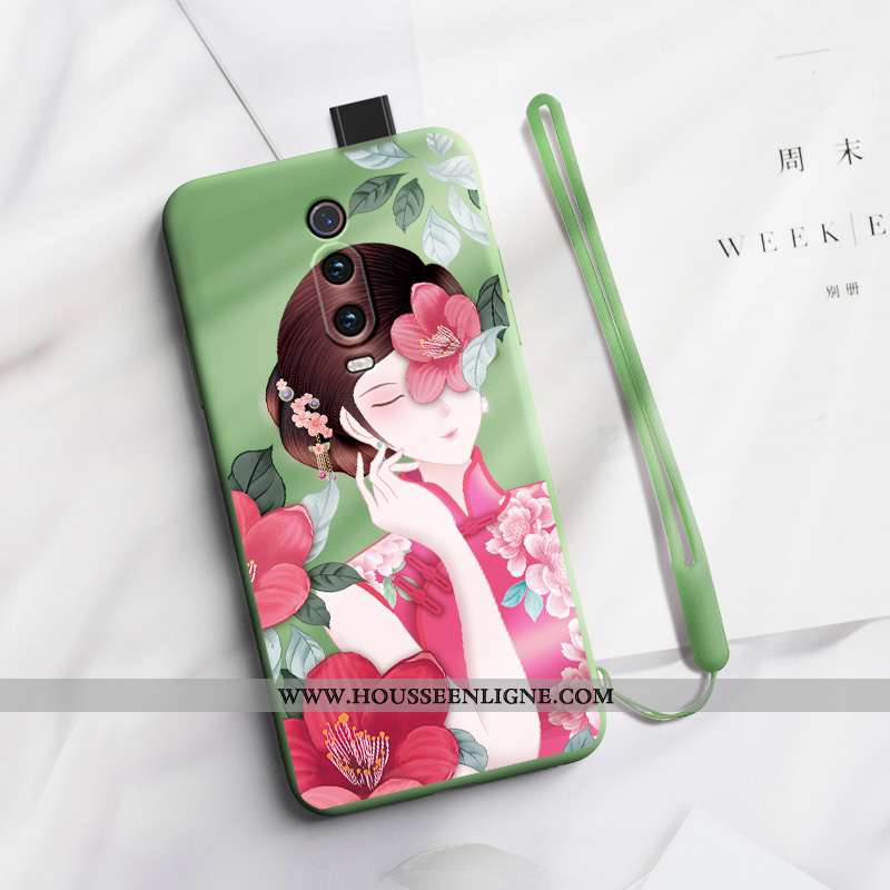 Étui Xiaomi Mi 9t Pro Fluide Doux Silicone Petit Coque Mémorial Téléphone Portable Tout Compris Roug