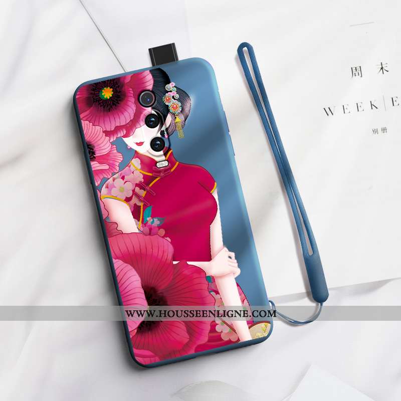Étui Xiaomi Mi 9t Pro Fluide Doux Silicone Petit Coque Mémorial Téléphone Portable Tout Compris Roug