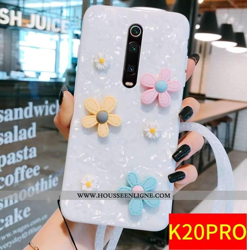 Étui Xiaomi Mi 9t Pro Protection Créatif Fleur Petit Frais Vent Blanc Blanche