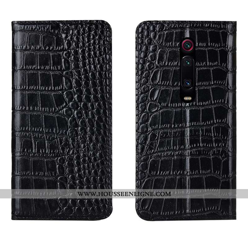 Étui Xiaomi Mi 9t Pro Protection Cuir Véritable Coque Petit Téléphone Portable Housse Bleu