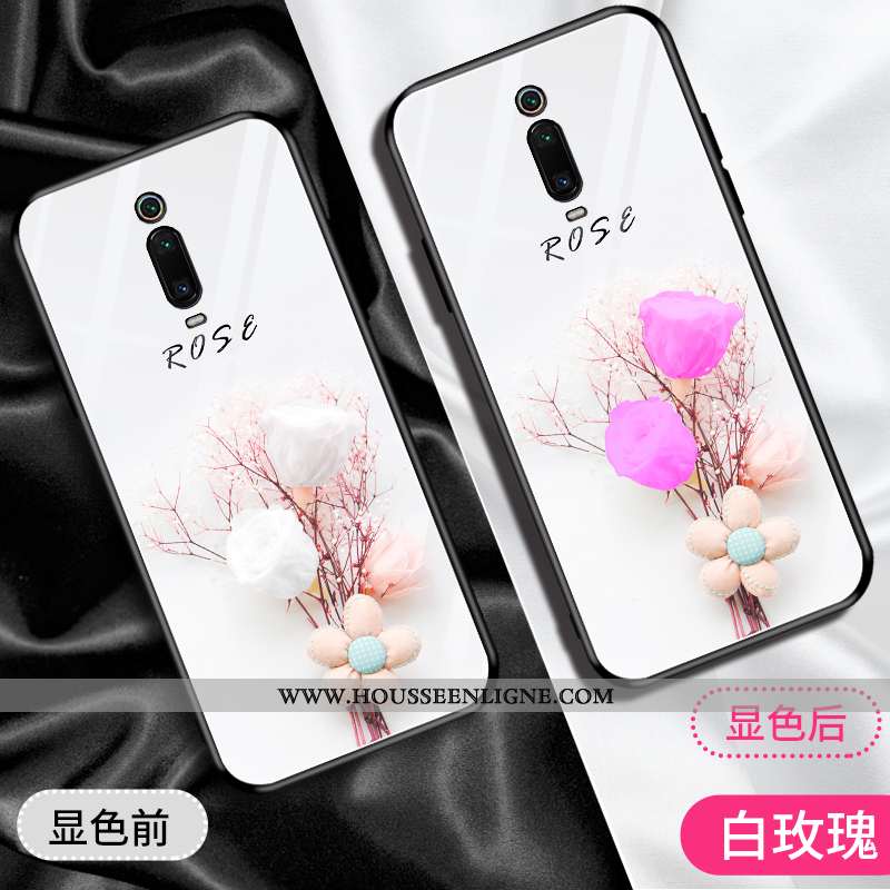 Étui Xiaomi Mi 9t Pro Tendance Mode Protection Blanc Verre Rouge Téléphone Portable Blanche