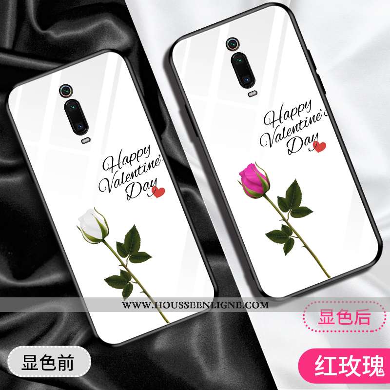 Étui Xiaomi Mi 9t Pro Tendance Mode Protection Blanc Verre Rouge Téléphone Portable Blanche