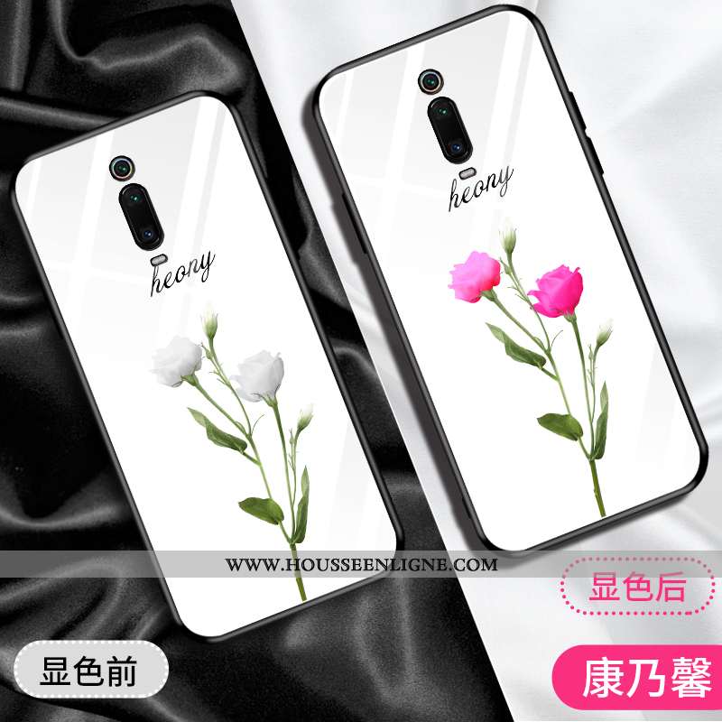 Étui Xiaomi Mi 9t Pro Tendance Mode Protection Blanc Verre Rouge Téléphone Portable Blanche