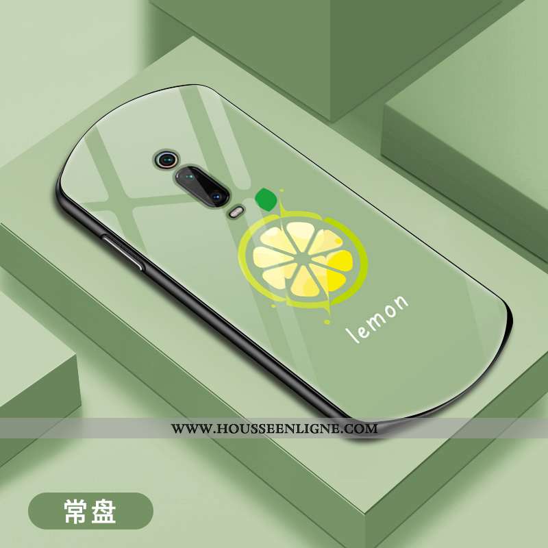 Étui Xiaomi Mi 9t Pro Verre Personnalité Incassable Téléphone Portable Protection Vert Net Rouge Ver