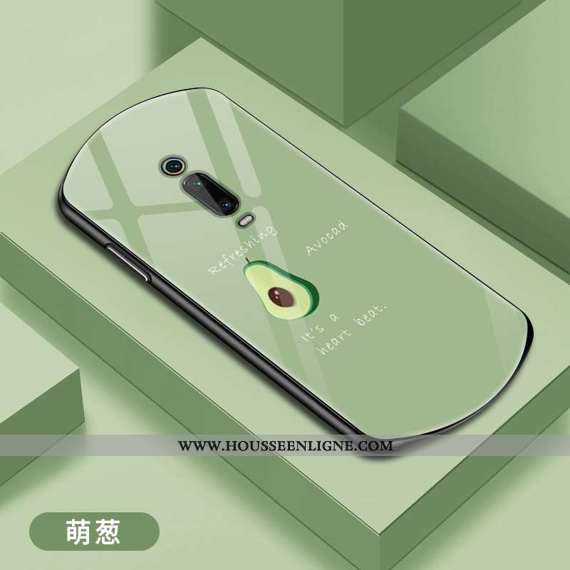 Étui Xiaomi Mi 9t Pro Verre Personnalité Incassable Téléphone Portable Protection Vert Net Rouge Ver