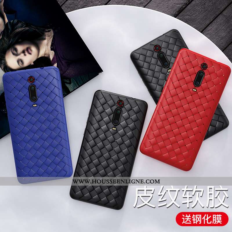 Étui Xiaomi Mi 9t Protection Délavé En Daim Noir Amoureux Téléphone Portable Modèle Fleurie