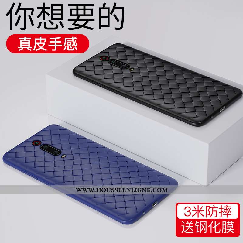 Étui Xiaomi Mi 9t Protection Délavé En Daim Noir Amoureux Téléphone Portable Modèle Fleurie