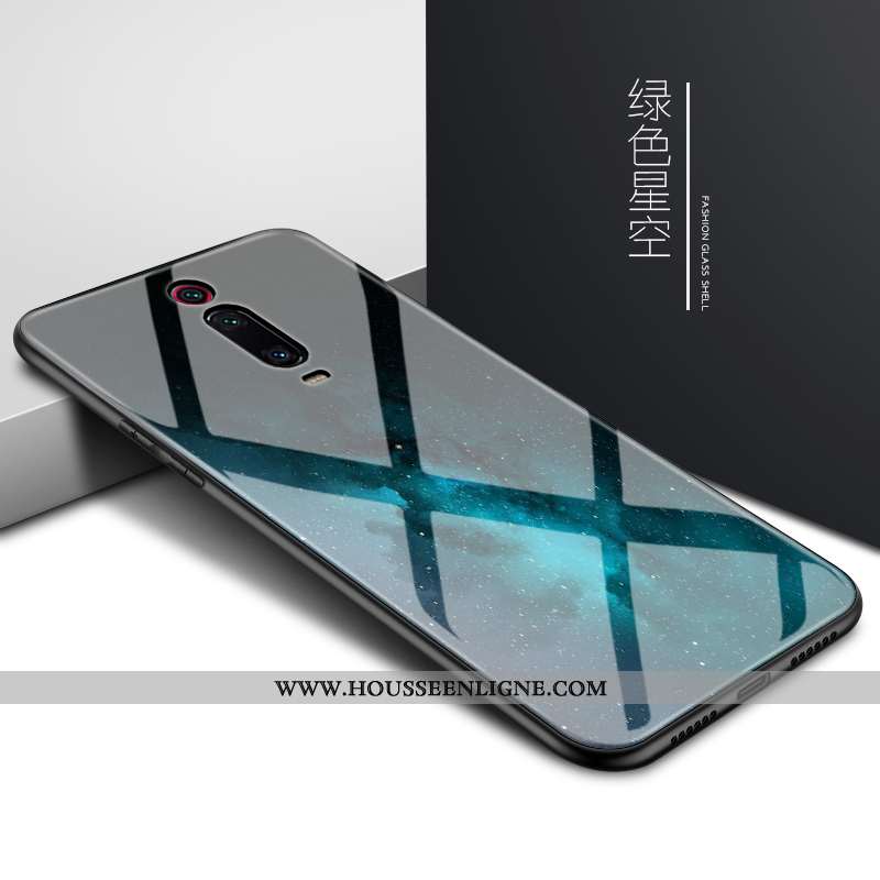 Étui Xiaomi Mi 9t Protection Verre Petit Créatif Téléphone Portable Mémorial Coque Bleu