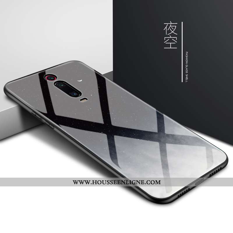 Étui Xiaomi Mi 9t Protection Verre Petit Créatif Téléphone Portable Mémorial Coque Bleu