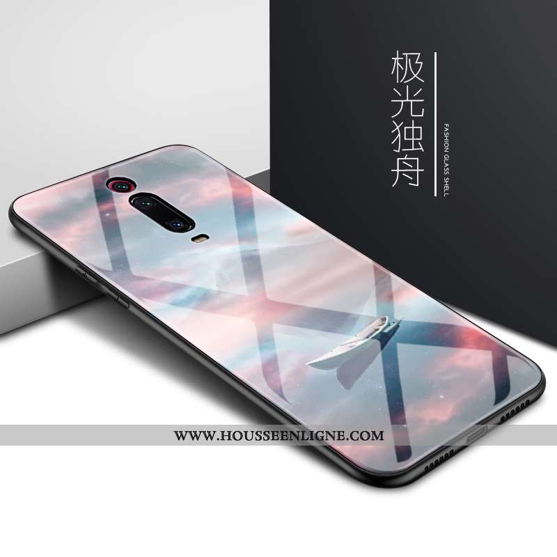 Étui Xiaomi Mi 9t Protection Verre Petit Créatif Téléphone Portable Mémorial Coque Bleu