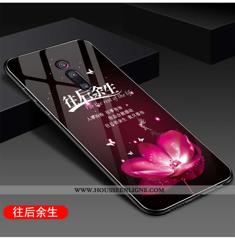 Étui Xiaomi Mi 9t Protection Verre Téléphone Portable Petit Difficile Miroir Silicone Rouge