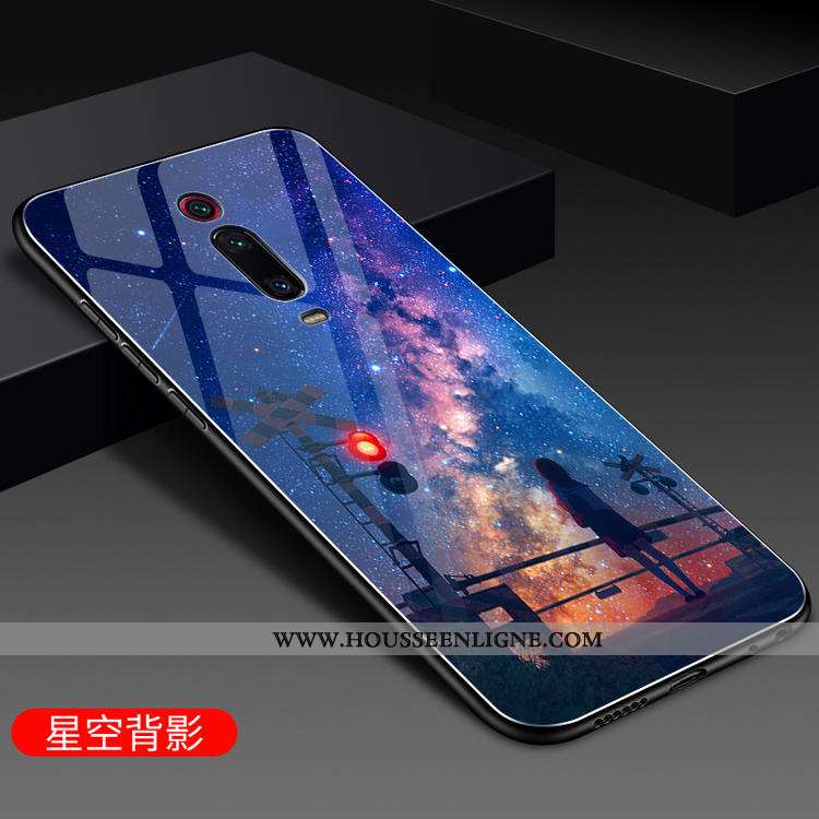 Étui Xiaomi Mi 9t Protection Verre Téléphone Portable Petit Difficile Miroir Silicone Rouge