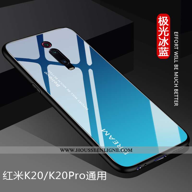 Étui Xiaomi Mi 9t Silicone Protection Bleu Amoureux Dégradé Difficile Rouge