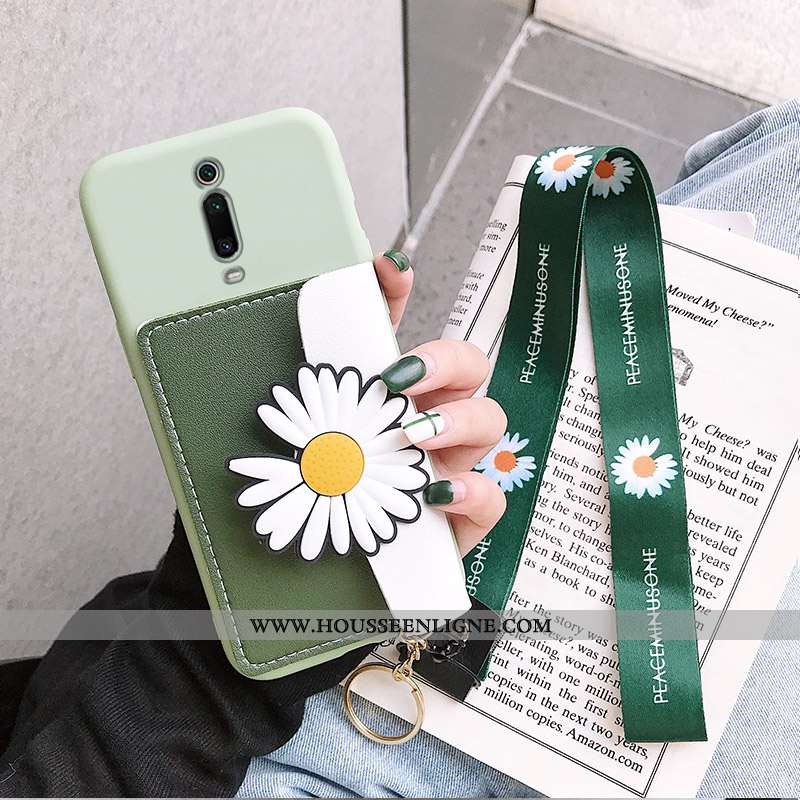 Étui Xiaomi Mi 9t Tendance Silicone Tout Compris Portefeuille Rouge Petite Marguerite Petit Jaune