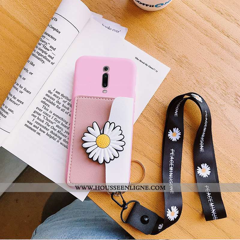 Étui Xiaomi Mi 9t Tendance Silicone Tout Compris Portefeuille Rouge Petite Marguerite Petit Jaune
