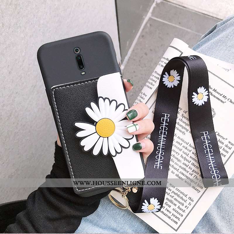 Étui Xiaomi Mi 9t Tendance Silicone Tout Compris Portefeuille Rouge Petite Marguerite Petit Jaune
