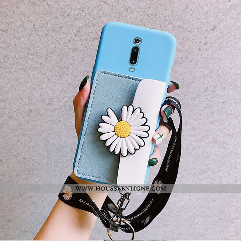 Étui Xiaomi Mi 9t Tendance Silicone Tout Compris Portefeuille Rouge Petite Marguerite Petit Jaune