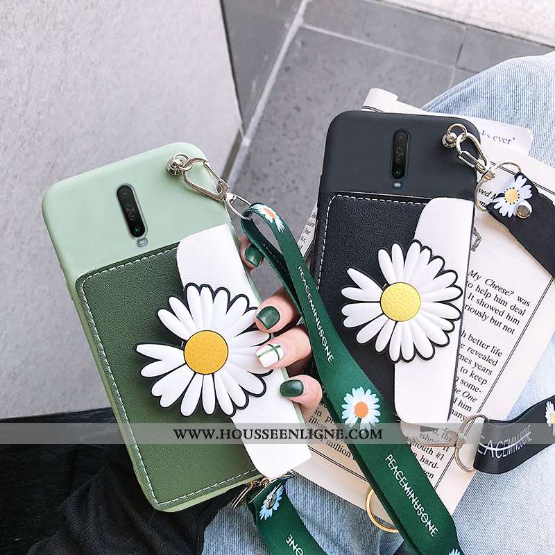 Étui Xiaomi Mi 9t Tendance Silicone Tout Compris Portefeuille Rouge Petite Marguerite Petit Jaune