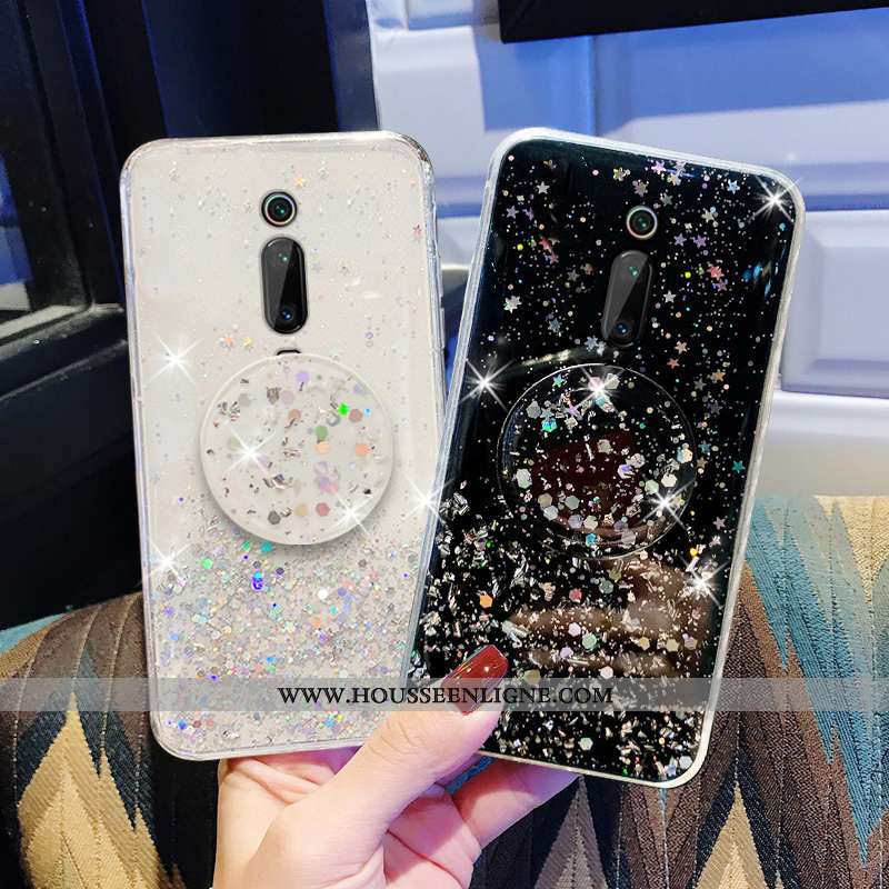 Étui Xiaomi Mi 9t Transparent Délavé En Daim Protection Créatif Rouge Coque Légère Rose