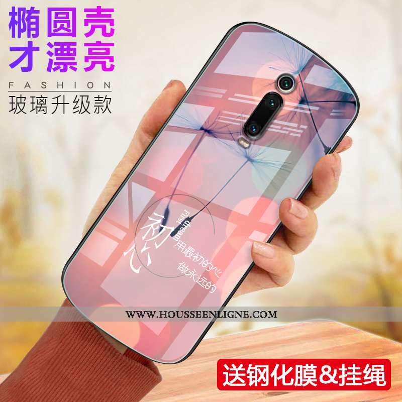 Étui Xiaomi Mi 9t Verre Fluide Doux Violet Rouge Incassable Coque