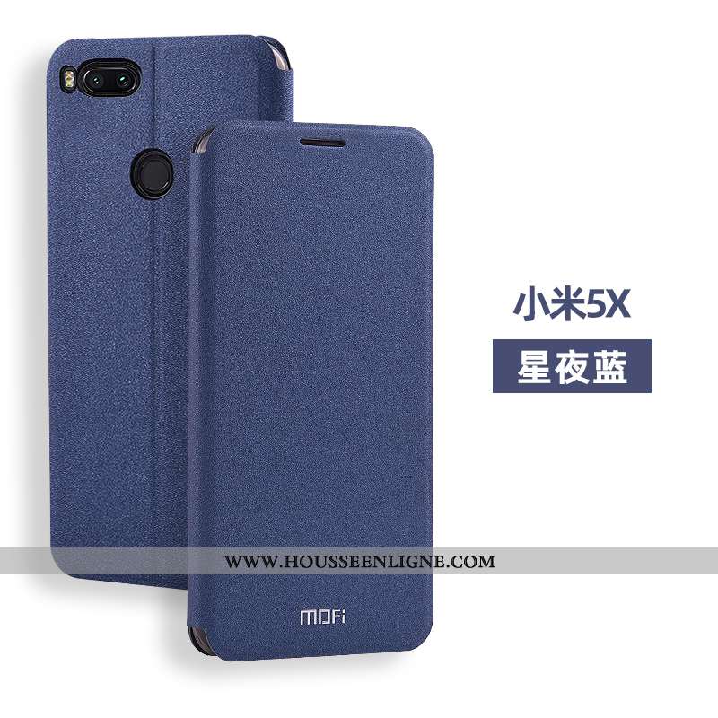 Étui Xiaomi Mi A1 Cuir Fluide Doux Silicone Clamshell Rose Incassable Tout Compris