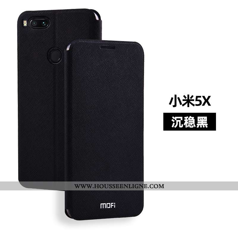 Étui Xiaomi Mi A1 Cuir Fluide Doux Silicone Clamshell Rose Incassable Tout Compris
