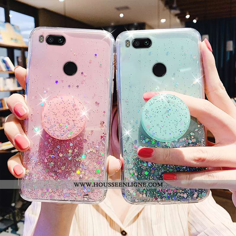 Étui Xiaomi Mi A1 Fluide Doux Silicone Créatif Rose Protection Tout Compris