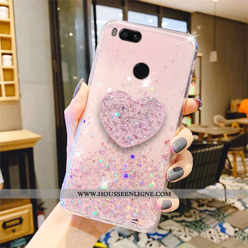 Étui Xiaomi Mi A1 Fluide Doux Silicone Créatif Rose Protection Tout Compris