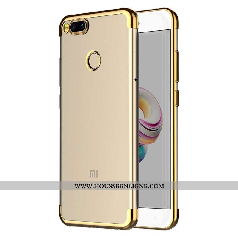 Étui Xiaomi Mi A1 Fluide Doux Silicone Personnalité Or Téléphone Portable Protection Doré