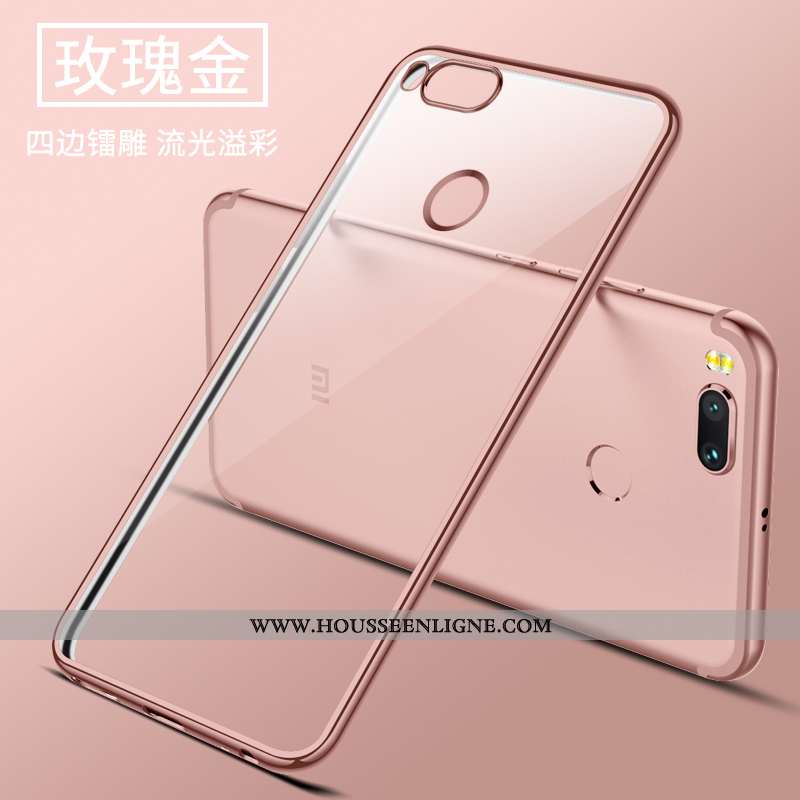 Étui Xiaomi Mi A1 Fluide Doux Silicone Personnalité Or Téléphone Portable Protection Doré