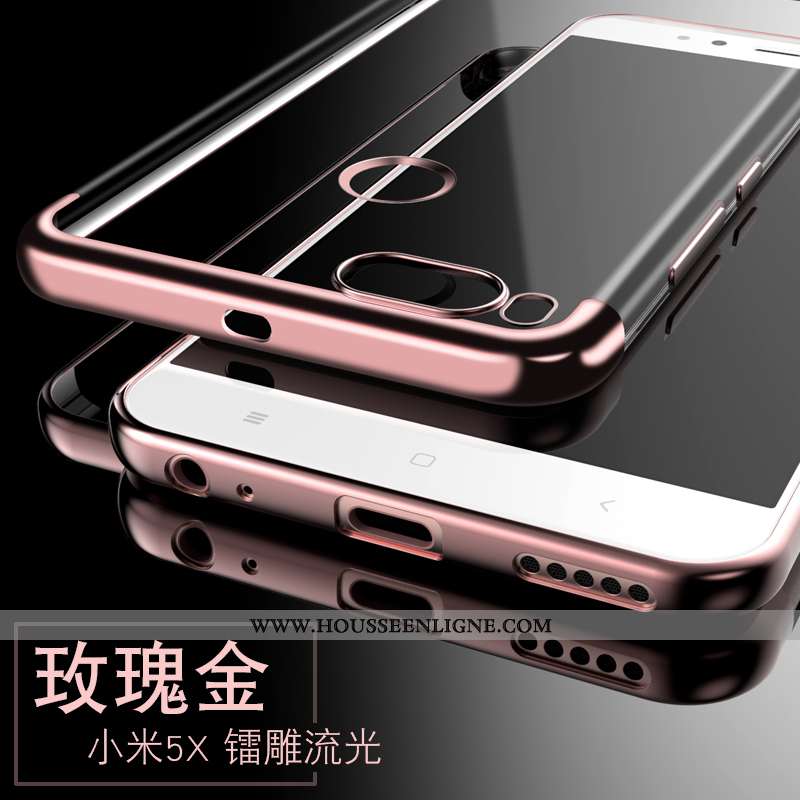 Étui Xiaomi Mi A1 Fluide Doux Silicone Personnalité Or Téléphone Portable Protection Doré