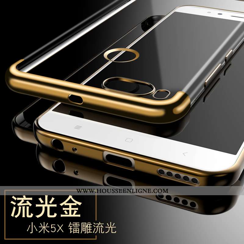 Étui Xiaomi Mi A1 Fluide Doux Silicone Personnalité Or Téléphone Portable Protection Doré