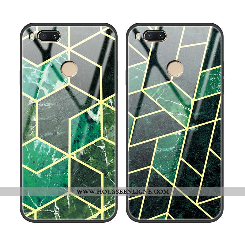 Étui Xiaomi Mi A1 Modèle Fleurie Fluide Doux Légère Téléphone Portable Verre Grand Verte