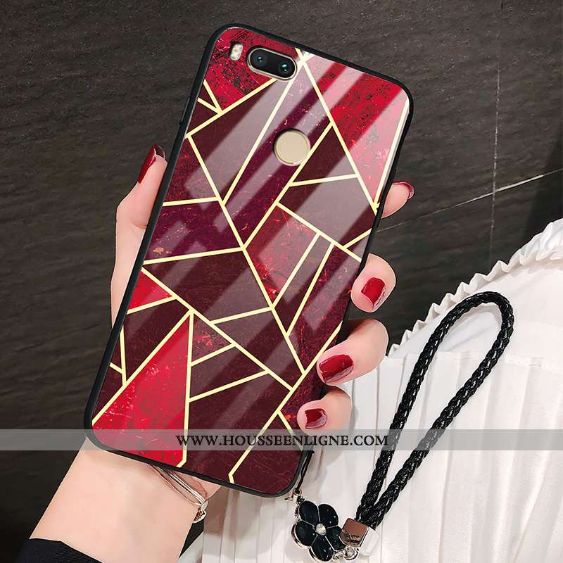Étui Xiaomi Mi A1 Modèle Fleurie Fluide Doux Légère Téléphone Portable Verre Grand Verte