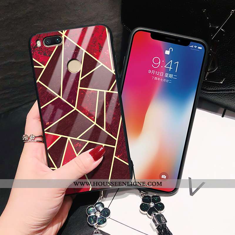 Étui Xiaomi Mi A1 Modèle Fleurie Fluide Doux Légère Téléphone Portable Verre Grand Verte