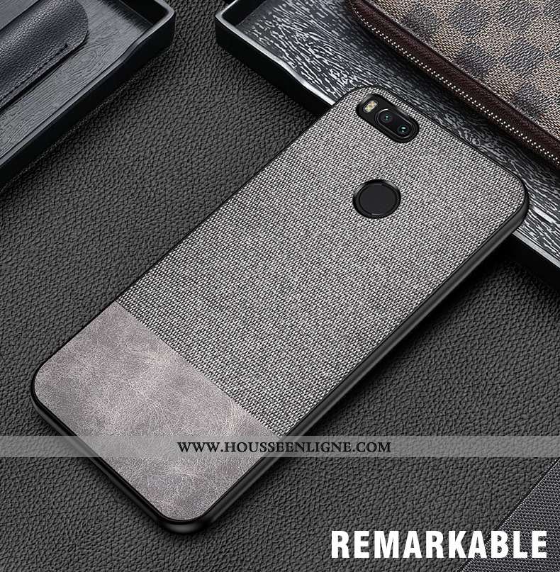 Étui Xiaomi Mi A1 Modèle Fleurie Fluide Doux Petit Protection Tout Compris Délavé En Daim Gris
