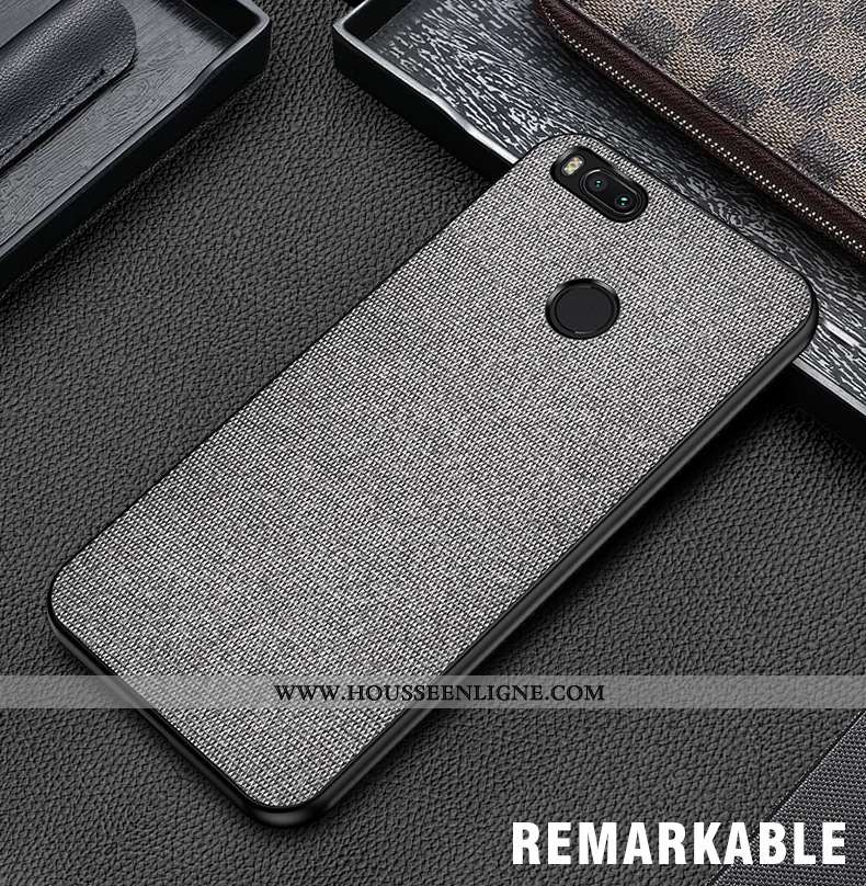 Étui Xiaomi Mi A1 Modèle Fleurie Fluide Doux Petit Protection Tout Compris Délavé En Daim Gris