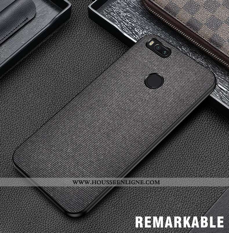 Étui Xiaomi Mi A1 Modèle Fleurie Fluide Doux Petit Protection Tout Compris Délavé En Daim Gris