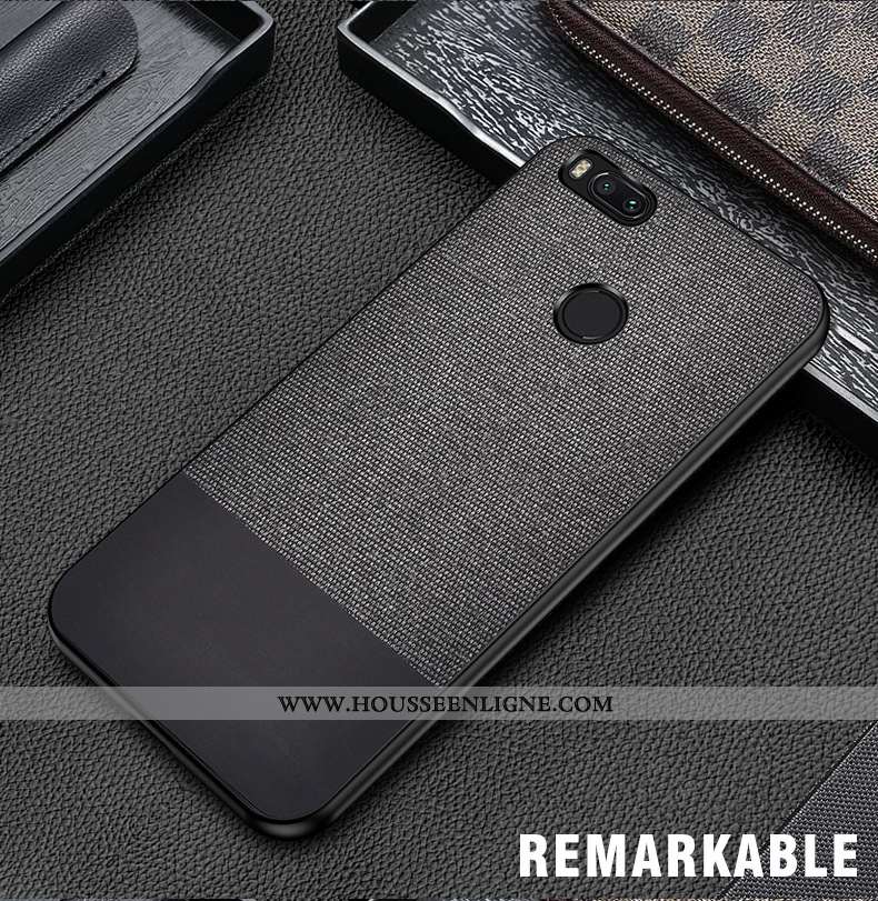 Étui Xiaomi Mi A1 Modèle Fleurie Fluide Doux Petit Protection Tout Compris Délavé En Daim Gris