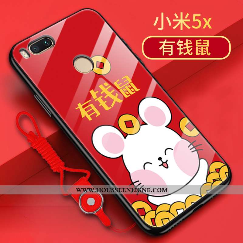 Étui Xiaomi Mi A1 Personnalité Créatif Rat Rouge Incassable Coque Tendance