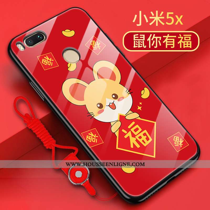 Étui Xiaomi Mi A1 Personnalité Créatif Rat Rouge Incassable Coque Tendance