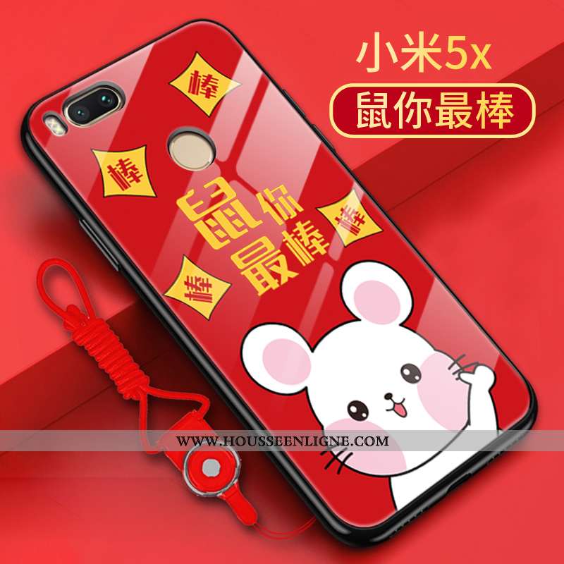 Étui Xiaomi Mi A1 Personnalité Créatif Rat Rouge Incassable Coque Tendance