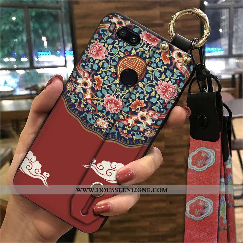 Étui Xiaomi Mi A1 Protection Ornements Suspendus Rouge Vent Fluide Doux Petit Tendance