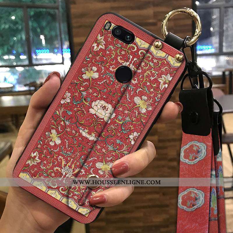 Étui Xiaomi Mi A1 Protection Ornements Suspendus Rouge Vent Fluide Doux Petit Tendance