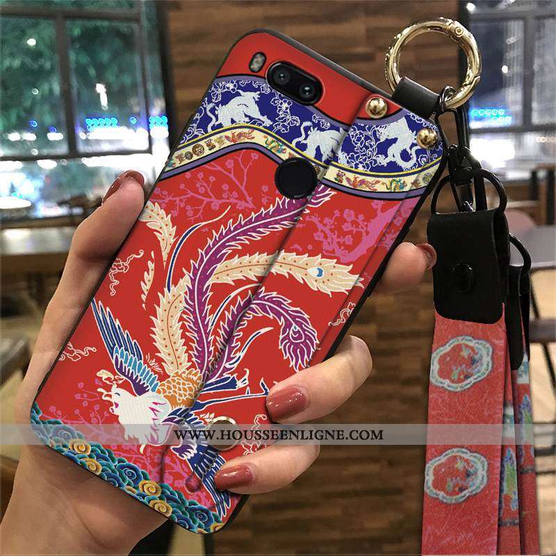 Étui Xiaomi Mi A1 Protection Ornements Suspendus Rouge Vent Fluide Doux Petit Tendance
