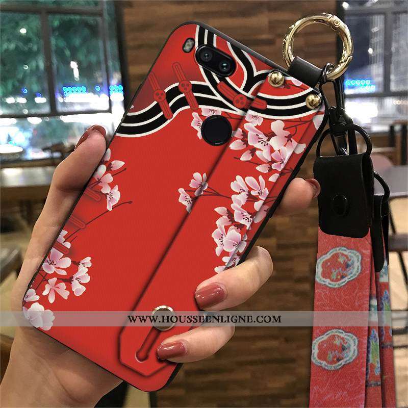 Étui Xiaomi Mi A1 Protection Ornements Suspendus Rouge Vent Fluide Doux Petit Tendance