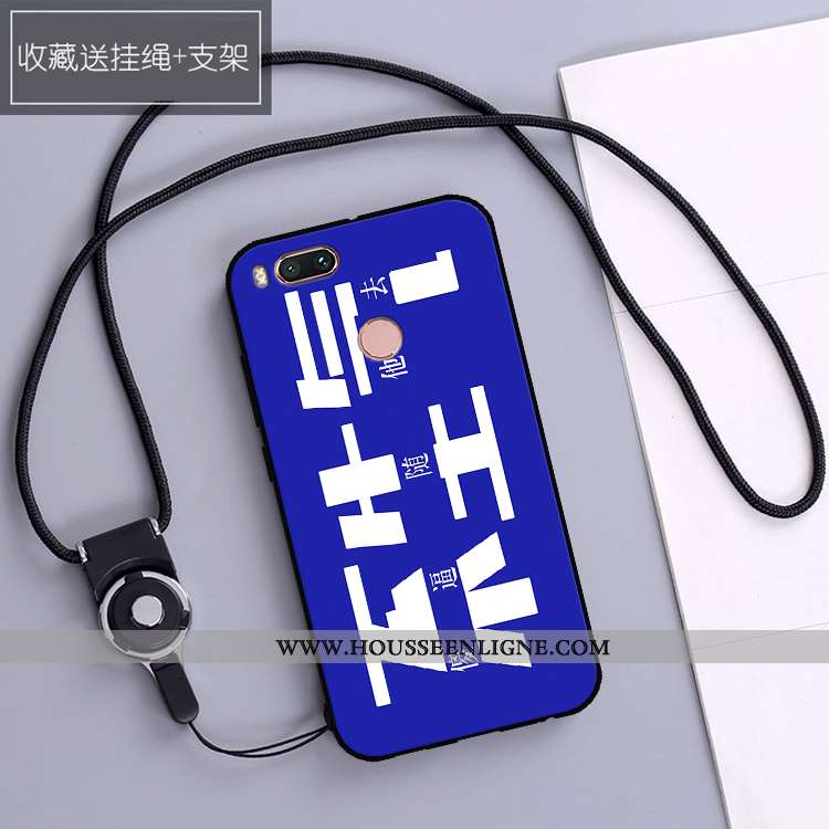 Étui Xiaomi Mi A1 Silicone Protection Coque Délavé En Daim Incassable Bleu Petit
