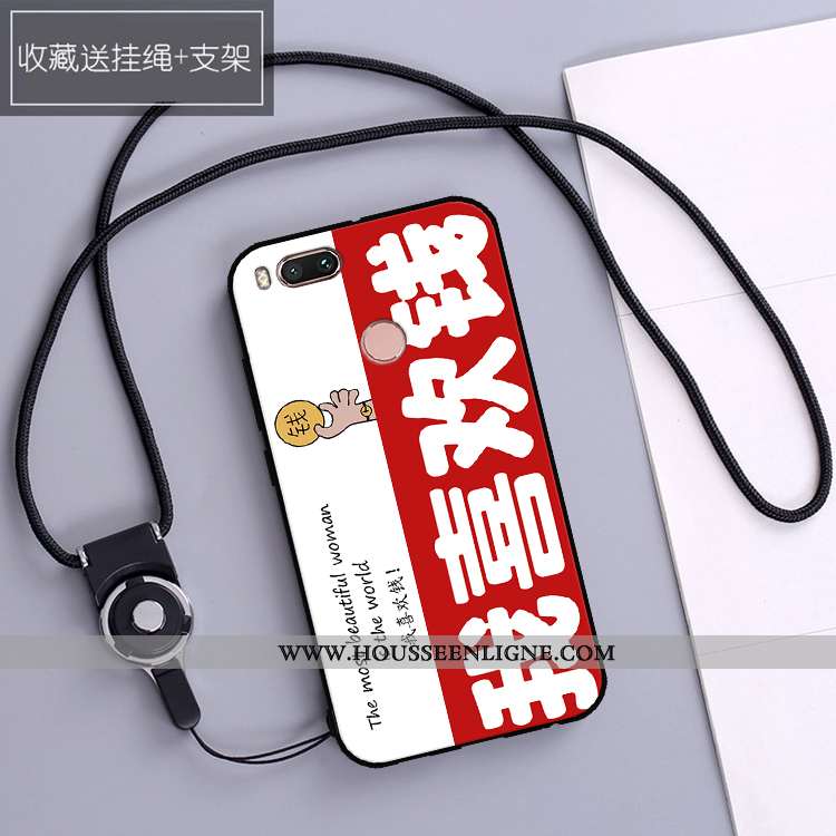 Étui Xiaomi Mi A1 Silicone Protection Coque Délavé En Daim Incassable Bleu Petit